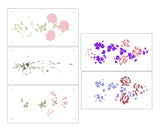 Rose and Violets Spray Wall Stencil - Overlays