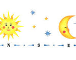 Sun, Moon and Star Wall Stencil Border