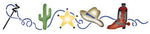 Hat, Boot, Badge, Cactus Border Wall Stencil