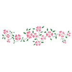 Dogwood Blossom Wall Stencil Border