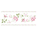 Floral with Double Border Wall Stencil