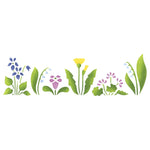 4 Inch Wildflower Wall Stencil Border