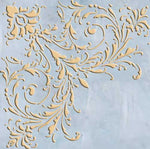 Small Feathered Corner Wall Stencil