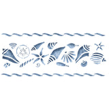 Assorted Shell Wall Stencil Border