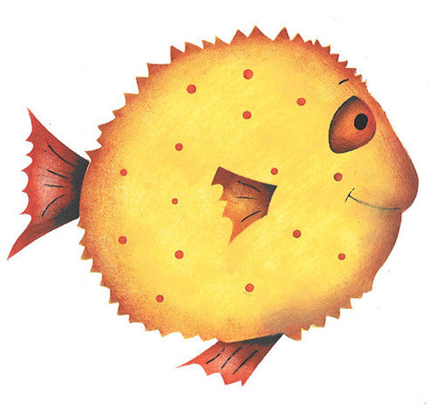 Blow Fish Wall Stencil