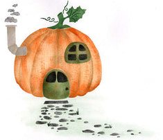 Peter's Pumpkin House Wall Stencil 
