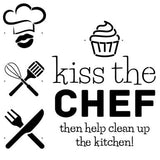 Kiss the Chef Stencil (10 mil plastic)