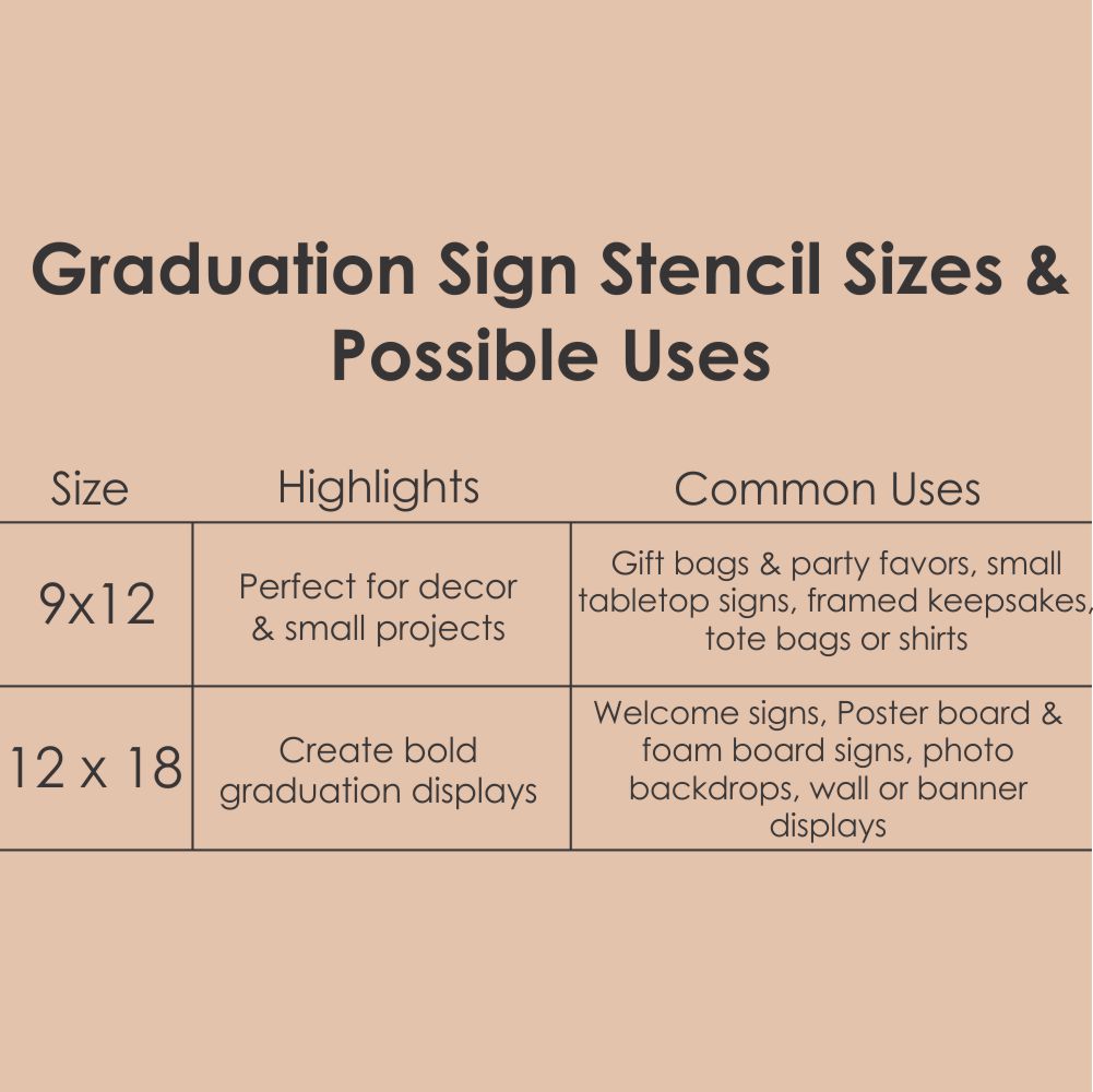 Grad Sign Sizes Congratulations Graduate Sign Stencil