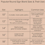 Popular Round Sign Blank Sizes and Their Uses