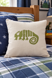 Lizard on a pillow in a boys bedroom. Pillow Stencils