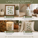 collage showing uses for the falling leaves craft stencil