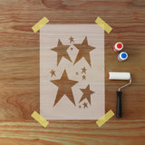 star stencil on a wooden surface