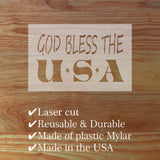 Wooden sign with 'God Bless the U.S.A' text on a wooden background