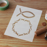 Lenten Craft Stencil with craft supplies 
