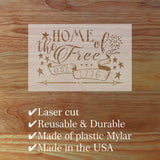 Home of the Free Wall Stencil