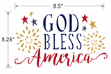 Dimensions for the God Bless America stencil