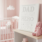 Textual quote about a father's role in a son and daughter's life on a white background