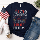 4th of July Subway Style Stencil stenciled onto a tshirt