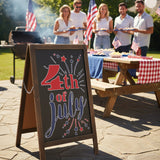 4th of July text with red, white, and blue design elements on a white background