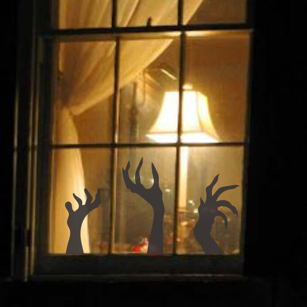 Zombie Hand Window Halloween Zombie Hand Window Stencil | DIY Halloween Storefront