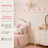 Highlights for the Elegant Dotted Scallop Wall Stencil Border