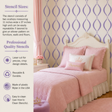 Highlights and dimensions for the Lavender Wall Stencil