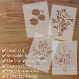 Savannah Rose Bouquet Wall Stencil