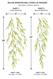 Dimensions for the Willow Stencil Set