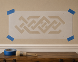 Roman Motif taped to a wall in preparation to paint