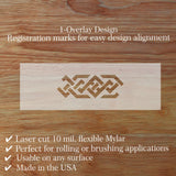 Dimensions for the Roman Motif Wall border stencil