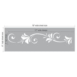 Floral Breeze Border Wall Stencil