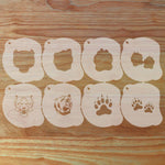 Bear Mascot Face Painting Stencil Set