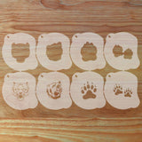 Bear Mascot Face Painting Stencil Set