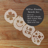 Listed highlights of the St. Patrick's Day Face Painting Stencil Set