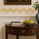 Winthrop Border Stencil Design painted above a chair rail in a traditional style room