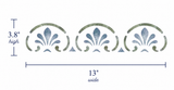 Decorative design with measurements on a white background