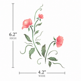 Simply Rosebuds Wall Stencil