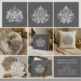 Design collage for the Mandala 3 piece stencil set