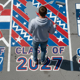 Men's Lacrosse Player Parking Space Stencil