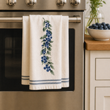 Blueberry Garland applied to a kitchen towel