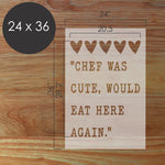 Chef Was Cute Poster Art Stencil