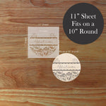 Details of the Coneflower Welcome Round Sign Stencil