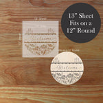 Details of the Coneflower Welcome Round Sign Stencil