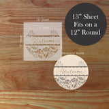 Details of the Coneflower Welcome Round Sign Stencil