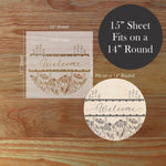 Details of the Coneflower Welcome Round Sign Stencil