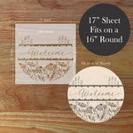 Details of the Coneflower Welcome Round Sign Stencil