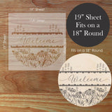 Details of the Coneflower Welcome Round Sign Stencil