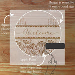 Details and Layout of the Coneflower Round Sign Stencil