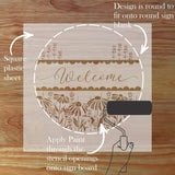 Details and Layout of the Coneflower Round Sign Stencil