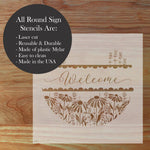 Highlights of the Coneflower Welcome Round Sign Stencil 